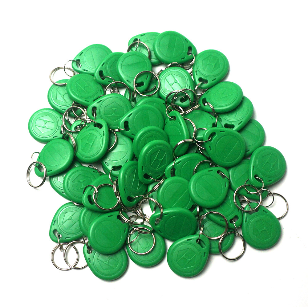 50pcs Green RFID 125KHz EM4305 Proximity Access Tag Keyfobs Writable Rewritable