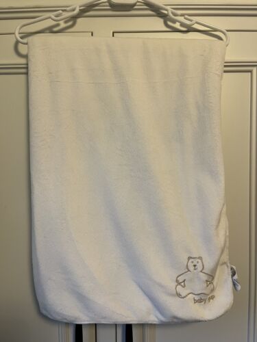 Baby Gap Off bestickte weiße elfenbeinfarbene Sherpa-Decke - Bild 1 von 4