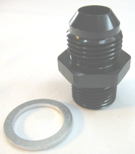 08 AN MACHO FLARE A 14MM X 1.5 PASO CON LAVADORA ALUMINIO ANODIZADO NEGRO - Imagen 2 de 2