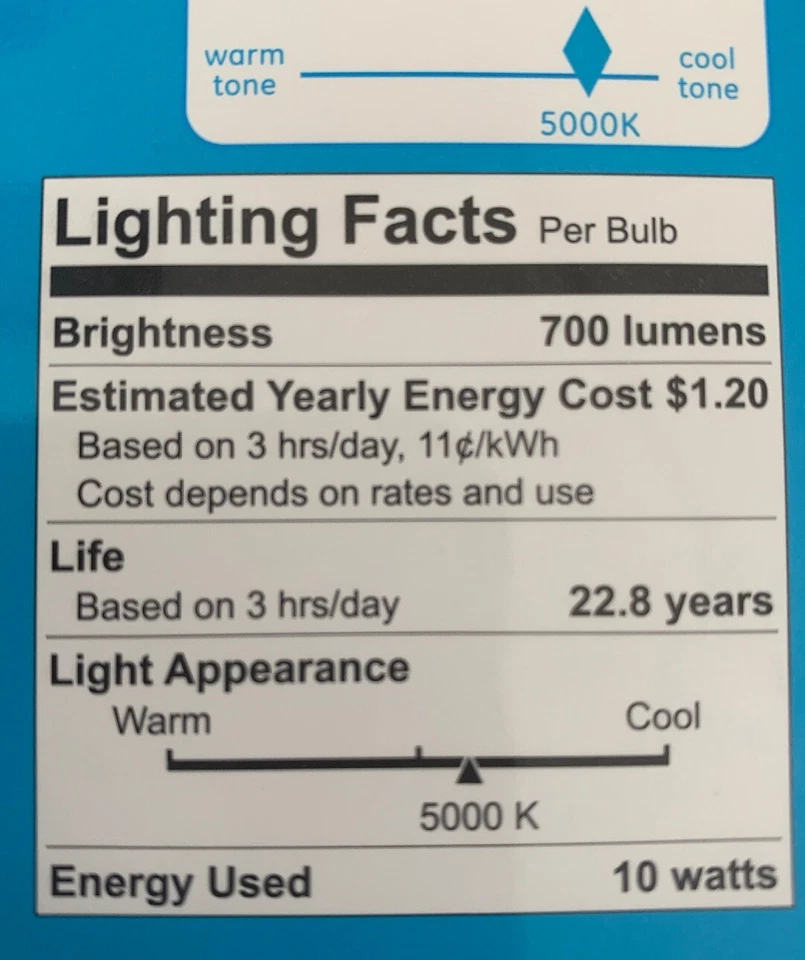 6 GE 22726 Dimmable LED Daylight Light Bulb 10-Watt 65 W Indoor Flood light - Image 2 of 2