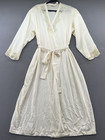 VTG Victorias Secret Riobe Womens Sz M/L Ivory Lace Belted Long Gold Label