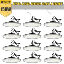 12 Pack 150W UFO Led High Bay Light Factory Warehouse Commercial Light Fixtures