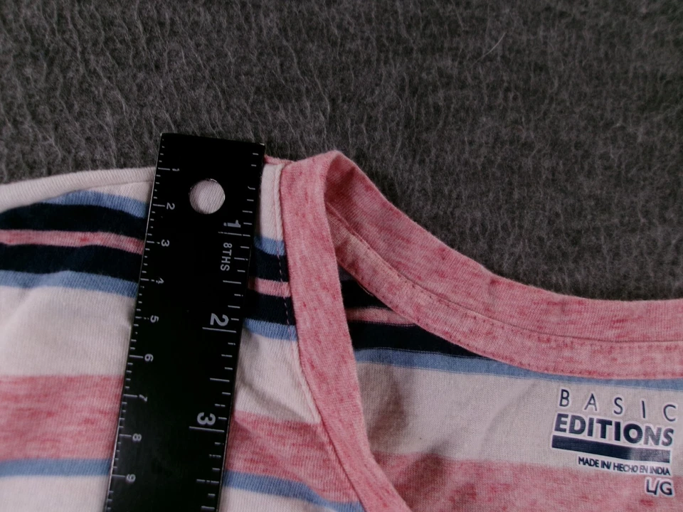 Top Ediciones Básicas Mujer Grande Rosa Azul Rayas Preppy Causal Colorido Playa Foto 4 de 4