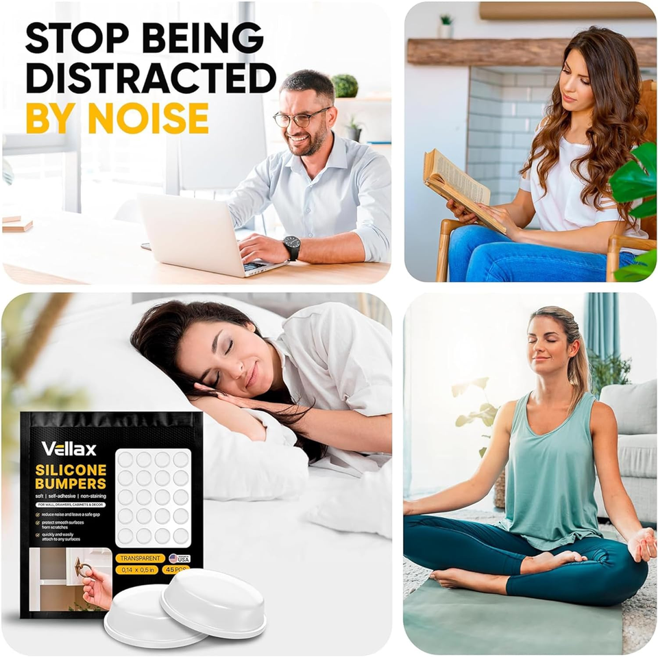 Self Adhesive Door Bumpers 25 Pcs Sticky Silicone Clear Sound