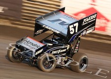 KYLE LARSON 57 BLACK FINLEY FARMS SPRINT CAR ON TRACK 8X10 GLOSSY PHOTO R5