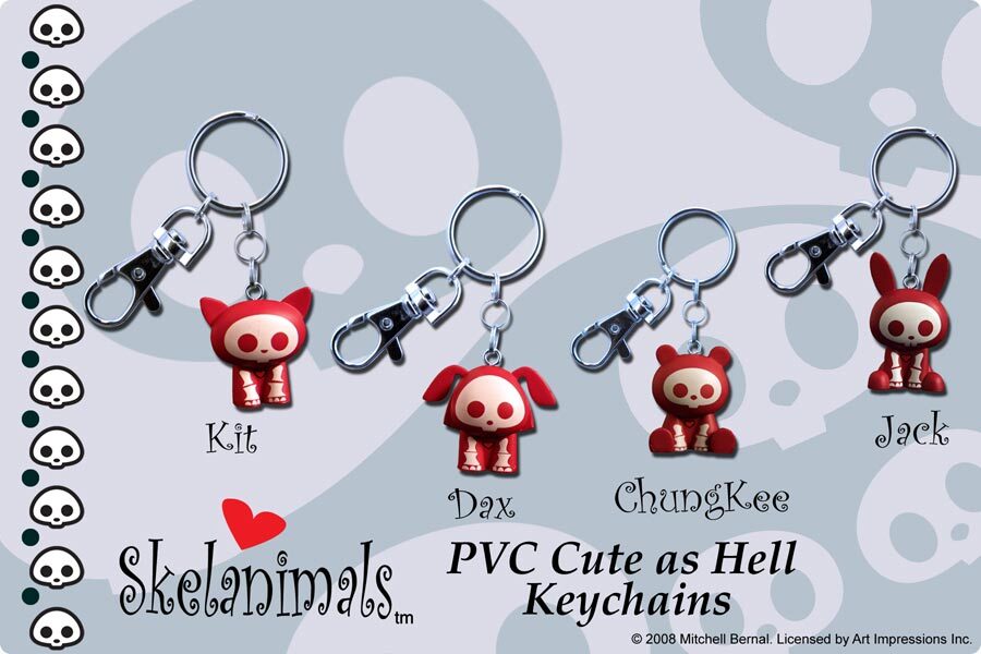 Skelanimals Cute as Hell Figural Keychains - 5 styles to pick