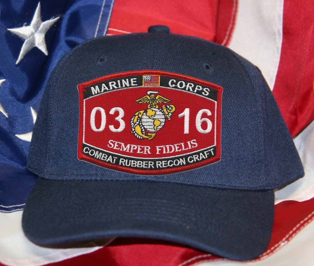 MOS 0316 COMBAT RUBBER RECON CRAFT HAT PATCH CAP MARINES | eBay