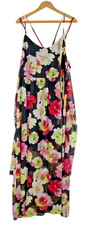 Forever 21+ 2X Dress Black Floral Strappy Maxi Romantic Cottagecore Whimsigoth