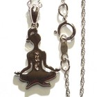 New 925 sterling silver .10ct 18" diamond meditating Yoga woman pendant necklace — photo 8