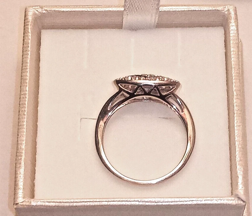 🦋AAA ANELLO in ARGENTO STERLING 925 con TOPAZIO NATURALE BRASILE Bianco Cluster - Immagine 3 di 4