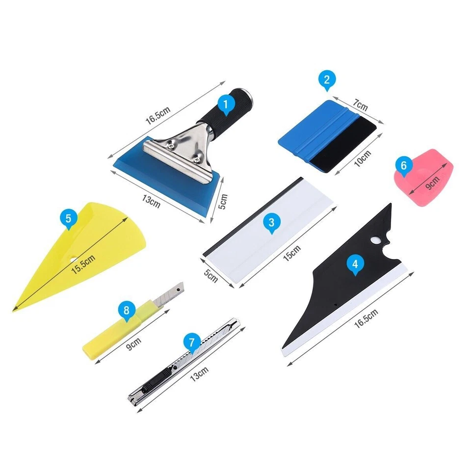 Kit de herramientas de tinte de ventana de automóvil escobilla raspadora para instalación automática de tinte de película Foto 2 de 4