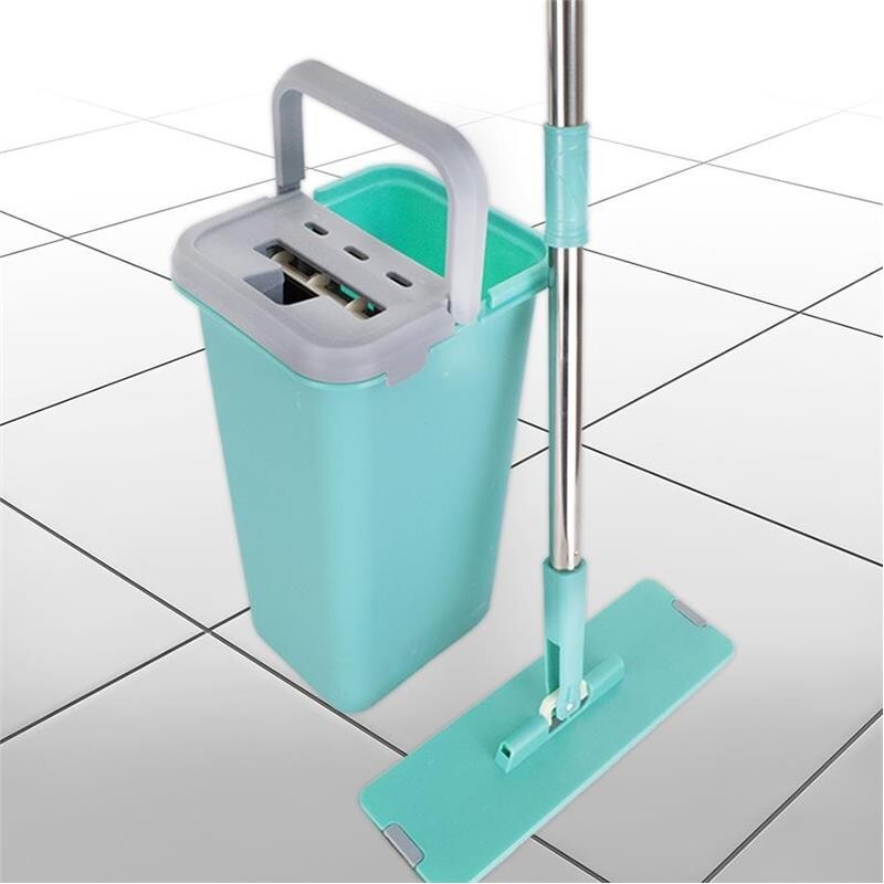 Mocio Piatto Lavapavimenti Con 4 Panni Microfibra - Testa Girevole 360°, Manico Regolabile 127 Cm - Foto 9