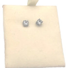 Aquamarine stud earrings sterling silver 4mm 1/2ct tgw. F1