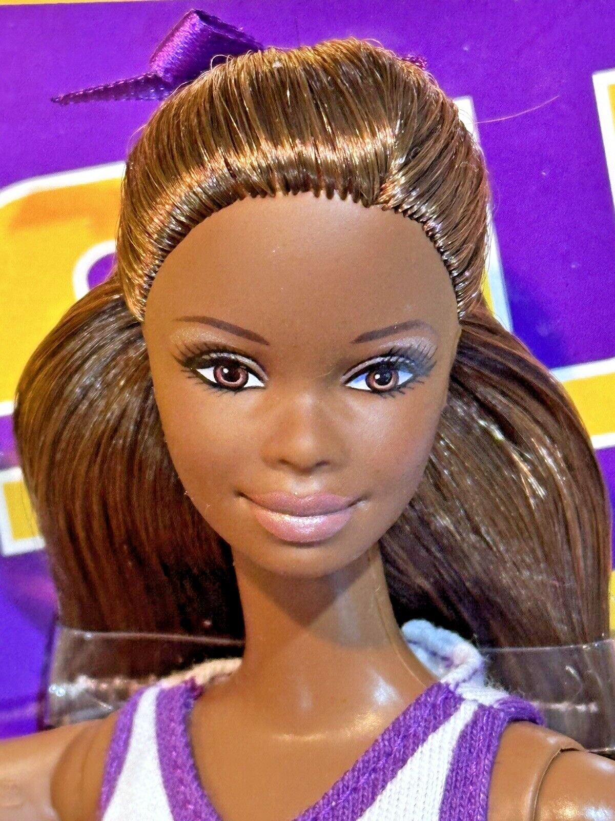 LSU Barbie African-American Collector Pink Label Cheerleader Doll Mattel W3458🟡