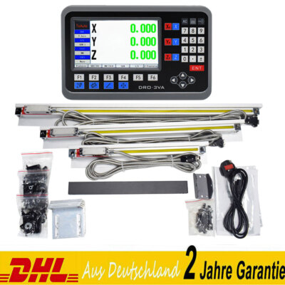 3 Achsen LCD Digitalanzeige DRO 5µm Lineare Skala 150+300+350mm Kit Drehmaschine