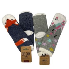 Northeast Outfitters Cozy Cabin Socks Youth Size 10K-4 Aloe Infused 2 pairs new