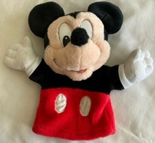 Mattel Arco toys Vintage Mickey Mouse Hand Puppet Plush 3D Head Soft Velour 10"