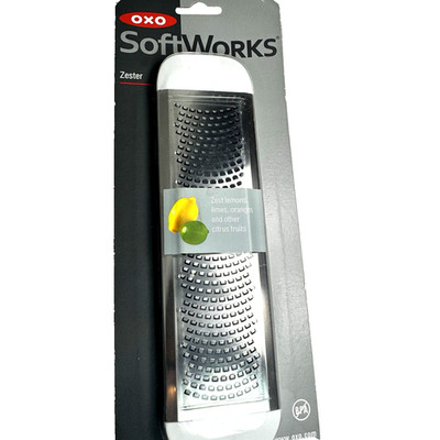 NEW OXO SoftWorks Etched Zester Good Grips Stainless Steel No Slip Handle White