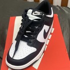 Nike Dunk Low GS Black/White Colorblock Leather Sneakers US 6.5Y CW1590-100 — photo 3