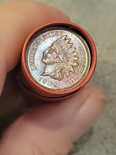 Au 🌈Toned 1908 & S Mint Reverse Indian Head Pennies Ends Of Lincoln Wheat Cent