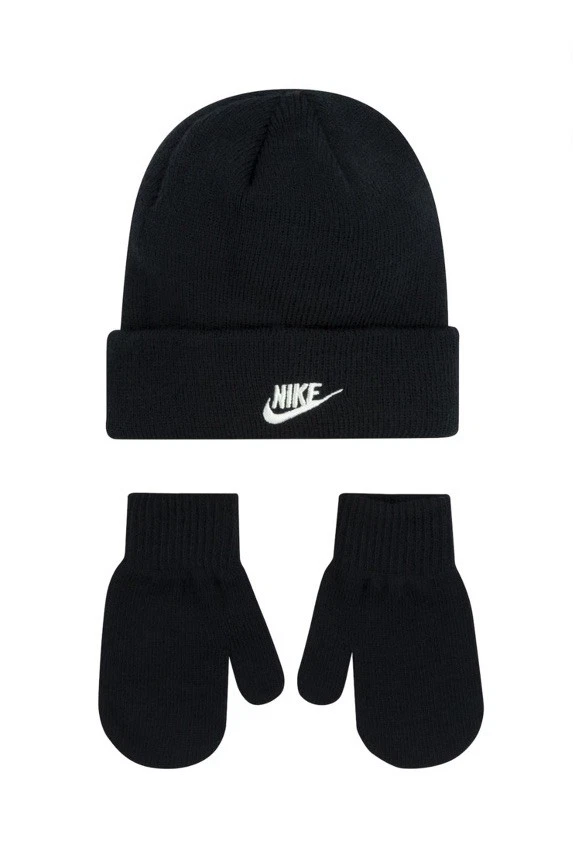 Nike Toddler Boys Size 2/4T Hat and Mittens 2 Piece Set - Obsidian