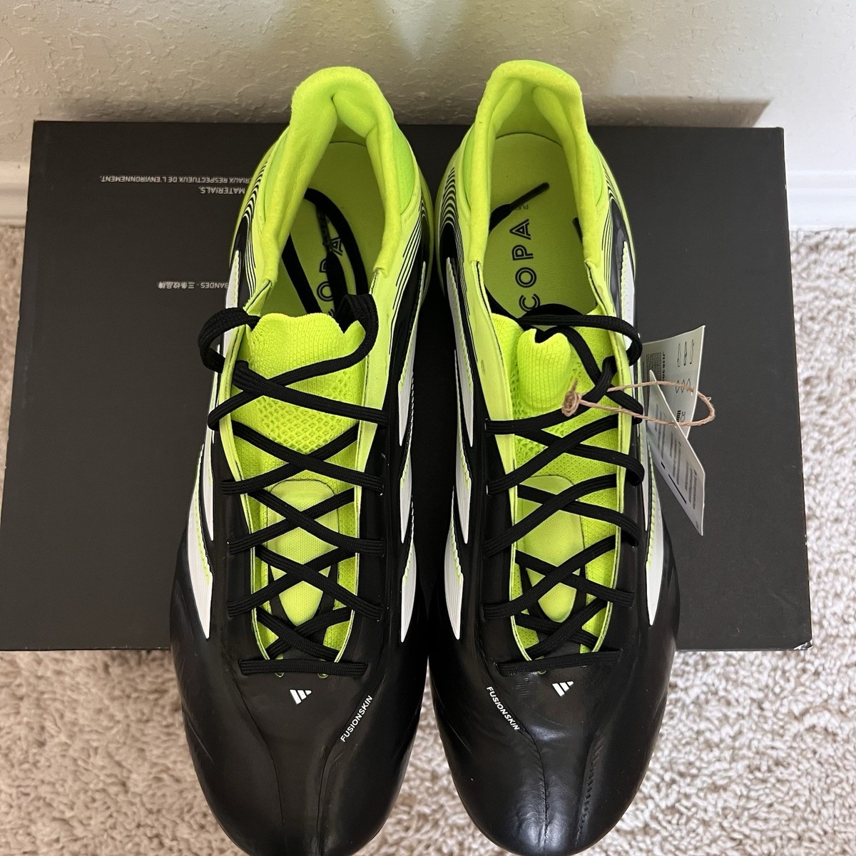 Adidas Copa Pure 3 Elite FG Black White Green Soccer Cleat JH6304