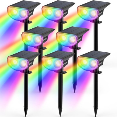 IP67 Waterproof Color Solar Spot Lights Outdoor, Color Changing Outdoor Hallo...