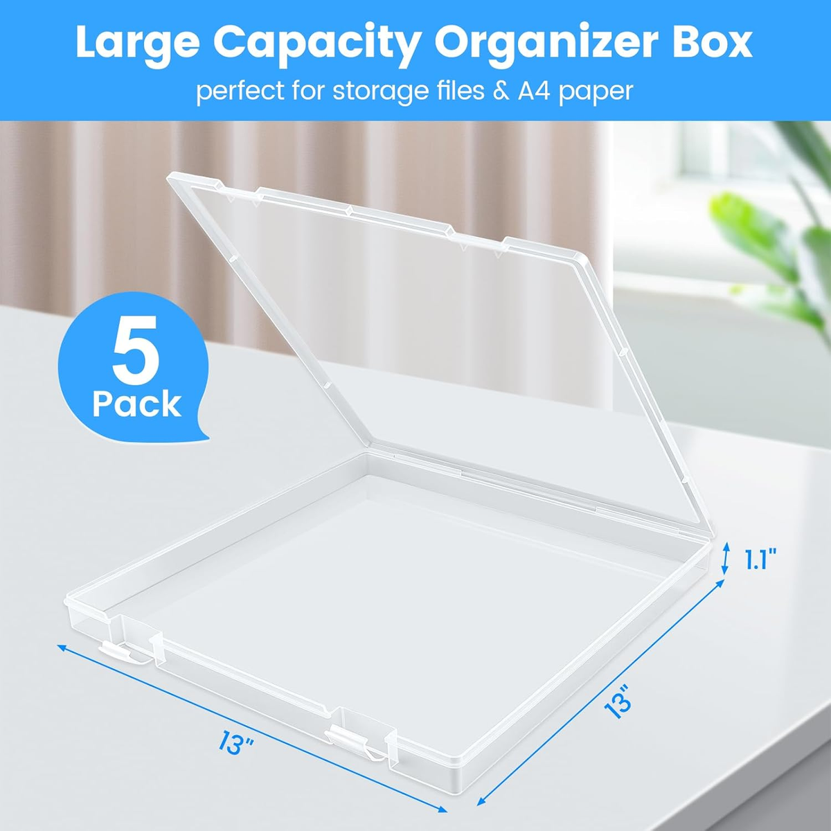 12x12 Scrapbook Paper Storage - 5 Pack Stackable Organizers for
