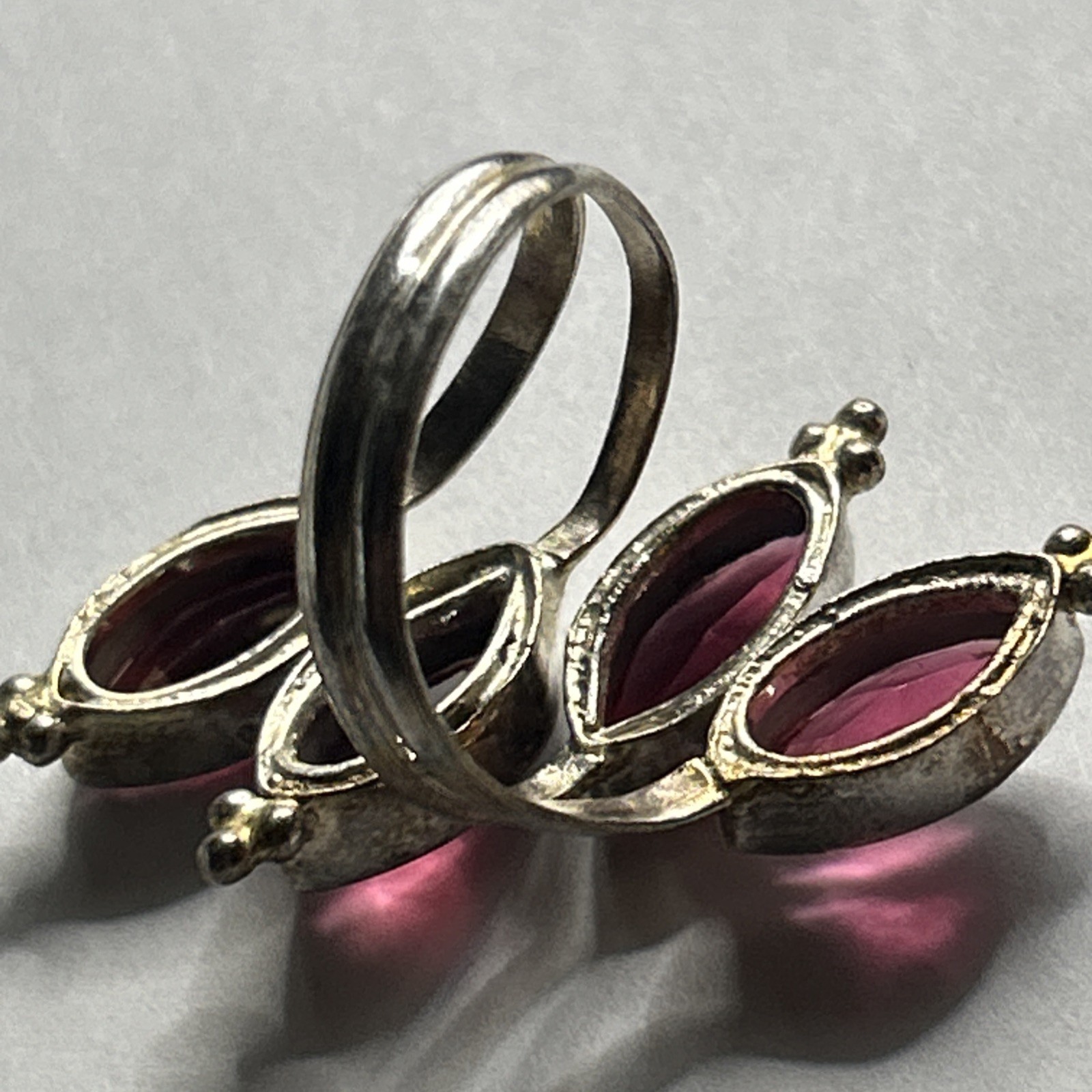 Sterling Silver 925 Lab-Created Ruby Ring Size 10 - image 4