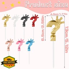 Black Crown Gold  Birthday Cake Topper Metallic Metallic Candles