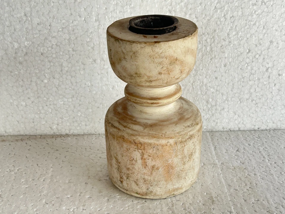 Handmade Lot Of 11 Pcs Rustic Solid Wood Table Top Decorative Candle Stand - Image 4 of 4