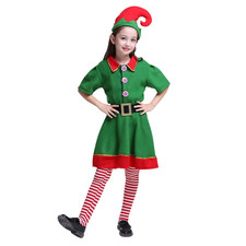 Elf Girls Halloween Christmas Fancy-Dress Costume for Girls 130cm