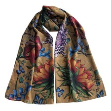 Anuschka Women's Original Printed Artwork Chiffon Scarf Caribbean Garden