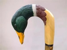 wooden walking stick hand carved beautiful bird wooden walking cane