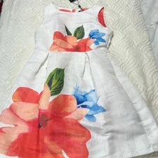 Christian Siriano White Floral Fit & Flare Dress Size M – NWT