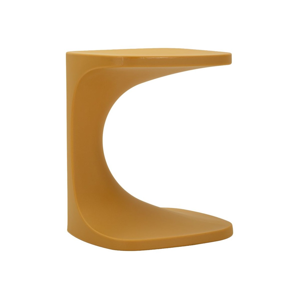 Table d'appoint en métal Ibiza 52cm finition haut de gamme moutarde