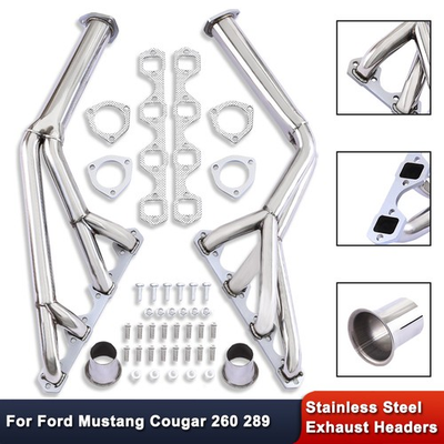 #ad For Ford Mustang Cougar 260 289 1964 1970 Stainless Steel Exhaust Headers TRI Y $123.68