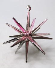 Vintage Large Sputnik Atomic Starburst Hard Plastic Christmas Ornament