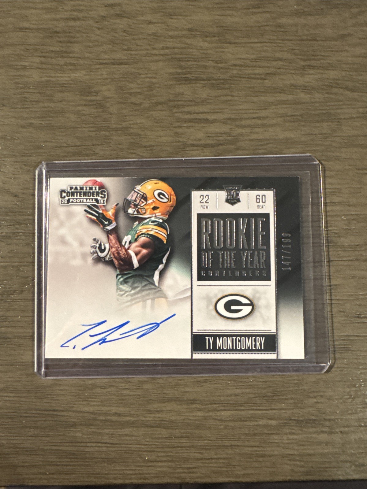 Ty Montgomery Panini Contenders Rookie of the Year Contenders Autographs #ROYTY Base