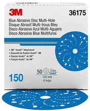 3M 6" 150+Grit Multi-Hole Hookit Blue Abrasive Disc (36175)