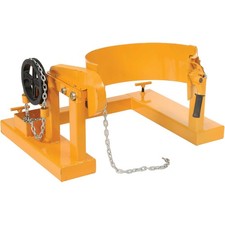 Forklift Tilting 55 Gallon Drum Dumper Steel Yellow 800 Lb. Capacity
