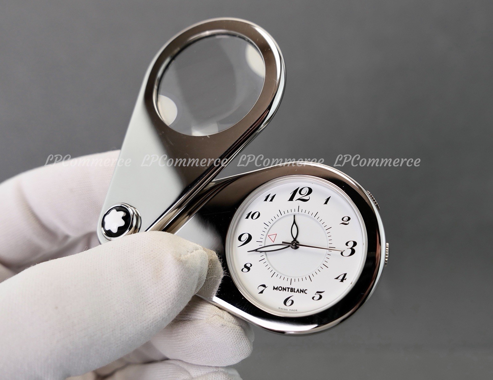 Montblanc Travel Clock Alarm Quartz Watch Magnifying Glass Alarm Clock photo Montblanc Travel Clock Alarm Quartz Watch Magnifying Glass Alarm Clock featured image
