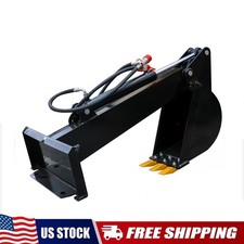Skid Steer Hydraulic Backhoe Attachment, Quick‑Attach Digging Bucket Free Ship