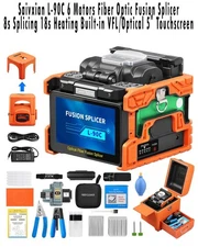 L-90C 6 Motors Fiber Optic Fusion Splicer 8s Splicing 18s Heating bi/VFL/Optical