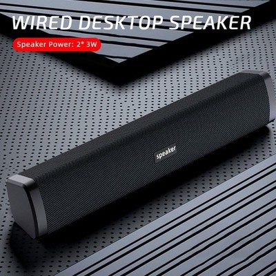 PC Computer Soundbar USB RGB Lautsprecher Stereo Subwoofer Soundbox Musikbox DE