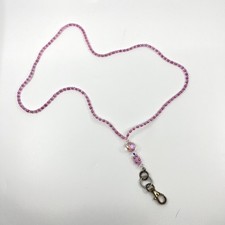 Vintage Y2K Pink Crystal Beaded Lanyard Neckl...