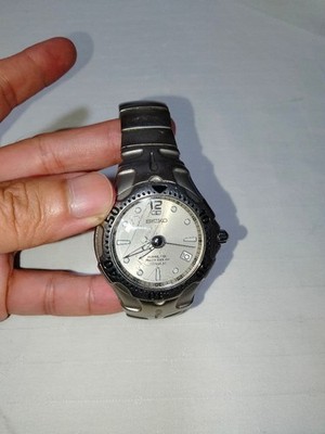 SEIKO 5J22-0B80 Kinetic Auto Relay Titanium Watch Authentic Limited Rare