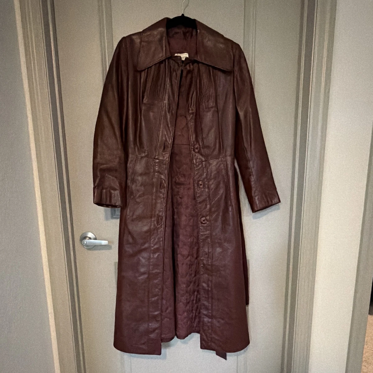 vintage leather trench coat products for sale | eBay