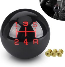 5 Speed Car Racing Gear Shift Shifter Knob, Resin Polished Round Ball Shift Knob
