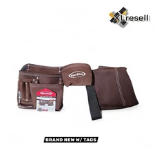 McGuire-Nicholas 11-Pocket Leather Tool Belt | Contractor Apron | Dark Brown-New